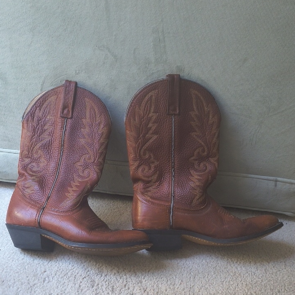 Rustic Leather Heeled Boots